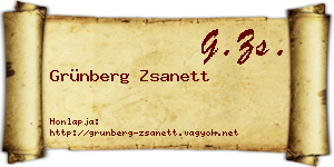 Grünberg Zsanett névjegykártya